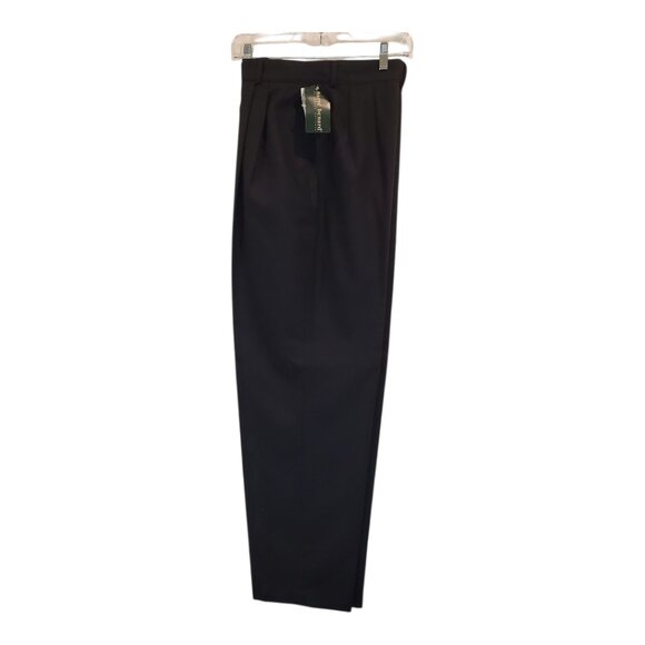 NWT Harvé Benard SZ 12 Vintage Pleated Highwaisted 100% Wool Dress Trouser Black - Picture 1 of 8